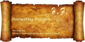 Harmathy Ferenc névjegykártya